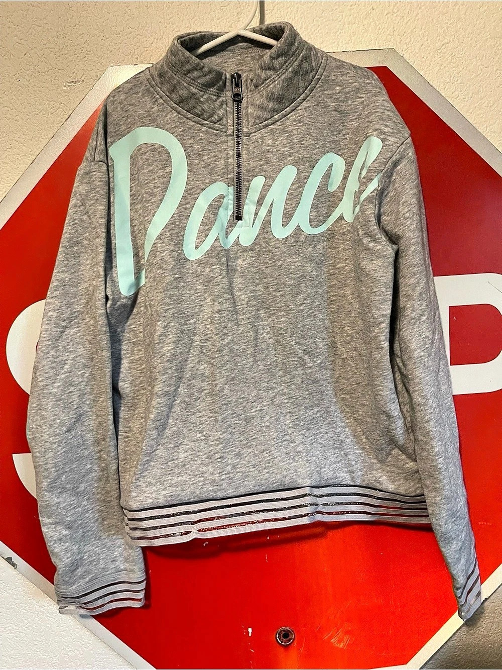 Justice Gray Half-Zip Graphic Sweatshirt
